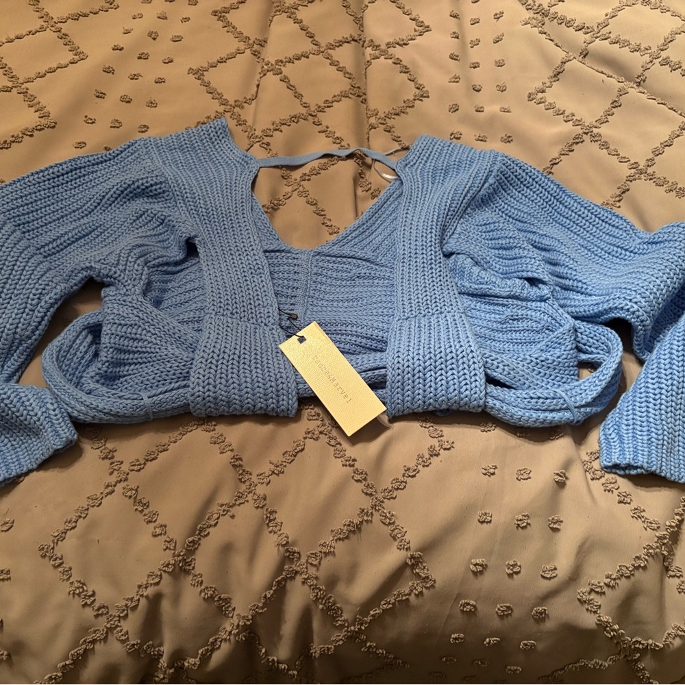 Dance & Marvel Blue Knit Crop Top
